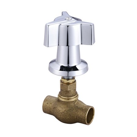 CENTRAL BRASS Tile Stop Valve, CXC, Polished Chrome, Weight: 1.55 0607-C1/2